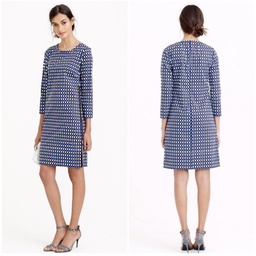 J crew geometric print shift dress size 0